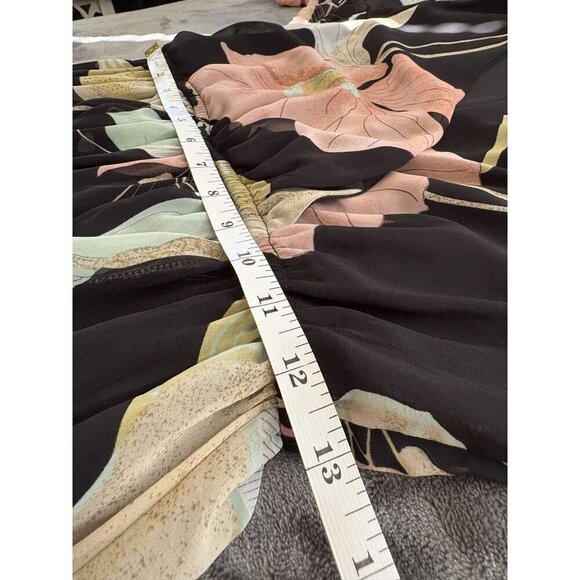 LuLu's Women's Floral Maxi Dress M Black Pink Fairy Whimsigoth Wedding Guest - Picture 12 of 13